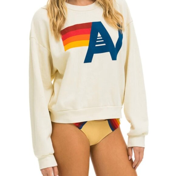 Aviator Nation Logo Relaxed Crew Sweatshirt - Picture 1 of 10